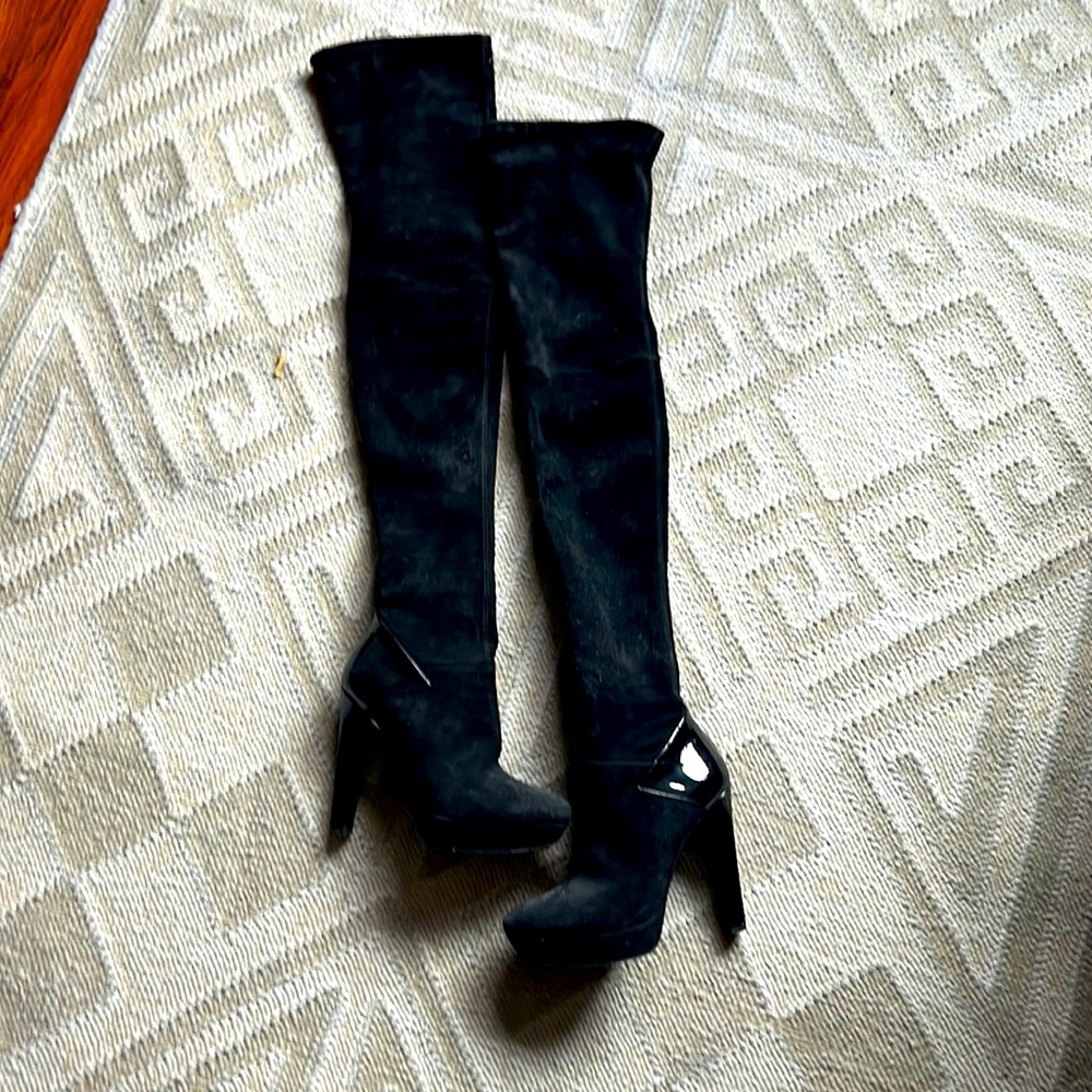 gucci thigh high boots black